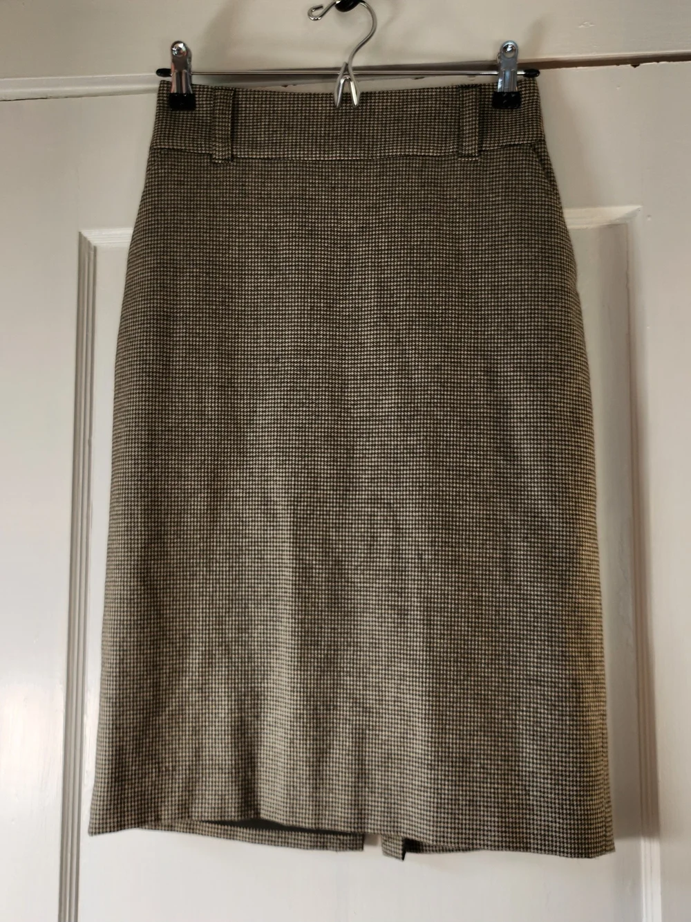 Banana Republic 98% Wool Houndstooth Sz 0 Stretch Pencil Skirt